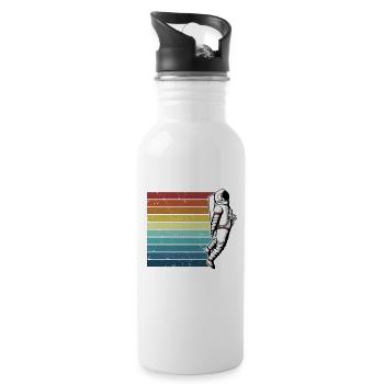 Retro Taikonaut Cosmonaute Vaisseau Spatial Spaceman - Gourde avec paille intégrée - blanc - Droite