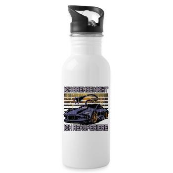Lustiger Elektrofahrzeug-Witz Team EV E-Auto-Fan - Trinkflasche mit integriertem Trinkhalm - Weiß - Rechts