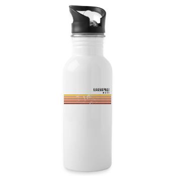 Retro Kaanapali Maui Hawaii Vintage Vacation - Water bottle with straw - white - Right