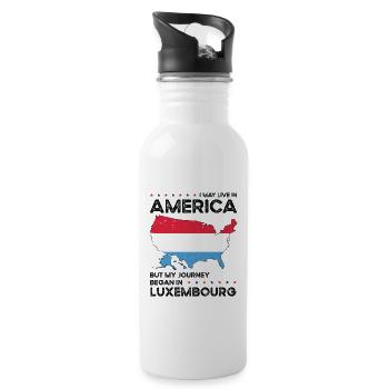Patriote américain luxembourgeois États-Unis - Gourde avec paille intégrée - blanc - Droite