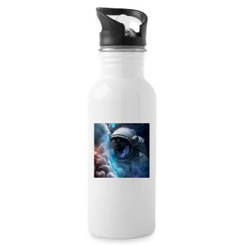 Spaceship, Taikonaut, Cosmonaut, Spaceman - Water bottle with straw - white - Right