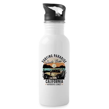 Santa Cruz California Wonderful Sunset - Water bottle with straw - white - Right