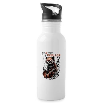 Forest Dweller: Red Panda's Haven - Water bottle with straw - white - Right