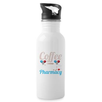 Moitié café Moitié Technicien en pharmacie Pharmacien - Gourde avec paille intégrée - blanc - Droite