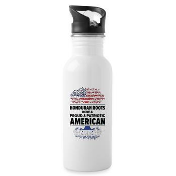 Honduran American Patriot USA Grown Honduras US - Water bottle with straw - white - Right