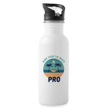 Travailler à partir de The Beach Pro - Gourde avec paille intégrée - blanc - Droite
