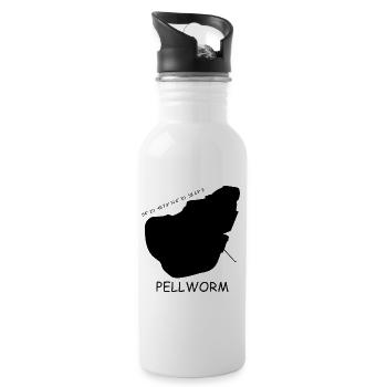 Pellworm Koordinaten - Trinkflasche mit integriertem Trinkhalm - Weiß - Rechts
