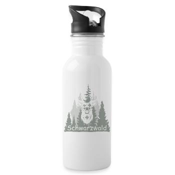 Schwarzwald - Trinkflasche mit integriertem Trinkhalm - Weiß - Rechts
