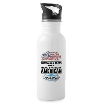 Botswanischer Amerikanischer Patriot USA - Trinkflasche mit integriertem Trinkhalm - Weiß - Rechts