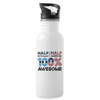 Botswanischer Amerikanischer Patriot USA - Trinkflasche mit integriertem Trinkhalm - Weiß - Rechts