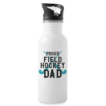 Field Hockey Dad Proud Field - Water bottle with straw - white - Right