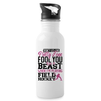 Field Hockey Don't Let The Pretty - Water bottle with straw - white - Right