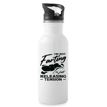 Pet Farting Crop Duster Papa Humour - Gourde avec paille intégrée - blanc - Droite