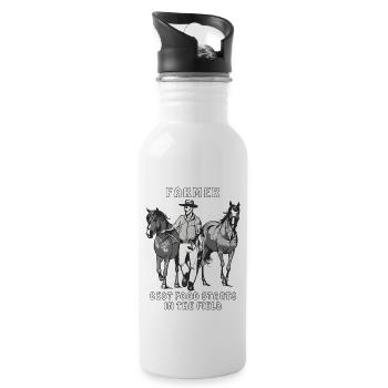 FARMER BEST FOOD STARTS IN THE FIELD - Water bottle with straw - white - Right