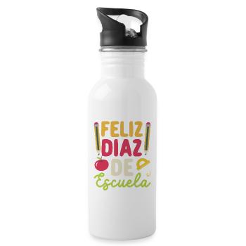 Feliz 100 Dias De Escuela Spanisch Happy 100th Day - Trinkflasche mit integriertem Trinkhalm - Weiß - Rechts