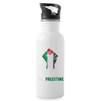 Free Palestine Fist - Water bottle with straw - white - Right