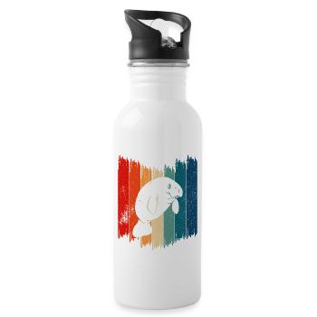 Dugong Manatees Manatee - Water bottle with straw - white - Right