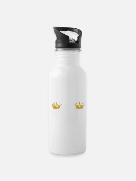 Au Pair Mädchen Kindergarten Nanny - Trinkflasche mit integriertem Trinkhalm - Weiß