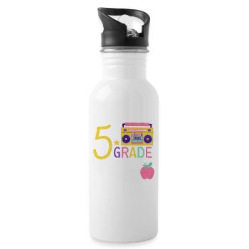 5th Grade Is My Jam Fifth 100 Days Of School Lehre - Trinkflasche mit integriertem Trinkhalm - Weiß - Rechts
