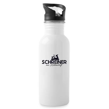 Schreiner aus Leidenschaft Carpenter - Trinkflasche mit integriertem Trinkhalm - Weiß - Rechts