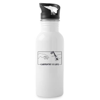 Michelangelo Creation of Adam Carpenter Schreiner - Water bottle with straw - white - Right