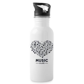 Music is life - Water bottle with straw - white - Right