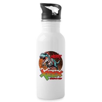 Noël T-REX joyeux XREX cadeau équipage - Gourde avec paille intégrée - blanc - Droite