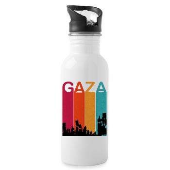 Rétro Gaza attaquée 2023 - Gourde avec paille intégrée - blanc - Droite