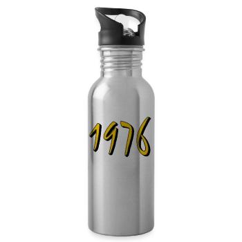 BIRTHDAY YEAR 1976 - Water bottle with straw - silver - Right