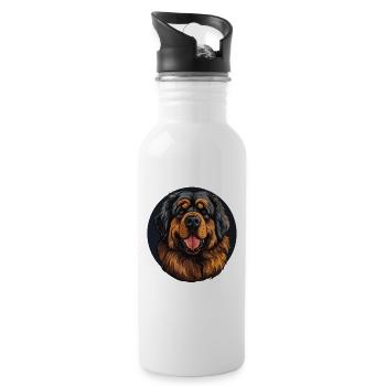Hund Do Khyi - Trinkflasche mit integriertem Trinkhalm - Weiß - Rechts