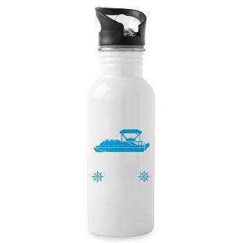 Boot Pontoon Boot Kapitän - Trinkflasche mit integriertem Trinkhalm - Weiß - Rechts