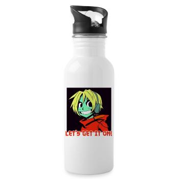 Cartoon Manga Anime Boy : Let’s get it on - Gourde avec paille intégrée - blanc - Droite