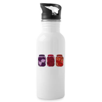 I Think Therefore I Canned - Trinkflasche mit integriertem Trinkhalm - Weiß - Rechts