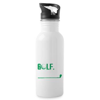 Golf Geschenk Für Golfer - Trinkflasche mit integriertem Trinkhalm - Weiß - Rechts