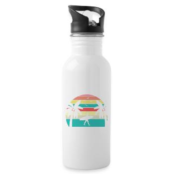 summer in paradise - Trinkflasche mit integriertem Trinkhalm - Weiß - Rechts