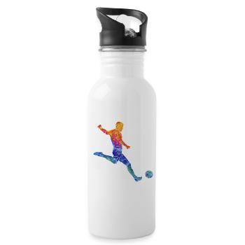 Professional Soccer Player Soccer God Soccer Player Goal Scorer - Water bottle with straw - white - Right