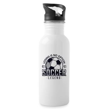 Losing is no Option Professional Soccer Player God - Water bottle with straw - white - Right