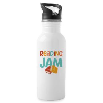 Reading is my passion Funny teacher - Water bottle with straw - white - Right