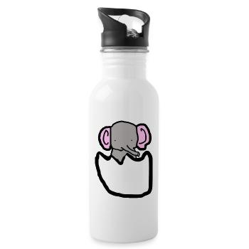 Elephant - Water bottle with straw - white - Right