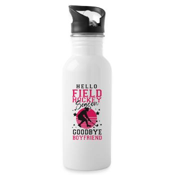 Field Hockey Hello Field Hockey - Trinkflasche mit integriertem Trinkhalm - Weiß - Rechts