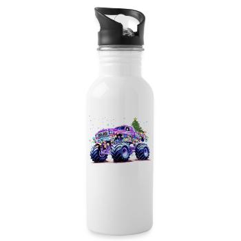 Monster Truck Lover Weihnachtsgrafik für Jungs, Ich - Trinkflasche mit integriertem Trinkhalm - Weiß - Rechts