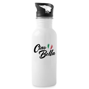 Ciao Bella Italienisch Hallo Auf Wiedersehen besuc - Trinkflasche mit integriertem Trinkhalm - Weiß - Rechts