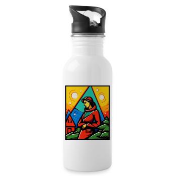 Est-ce que c’est ça, la femme des Alpes - Gourde avec paille intégrée - blanc - Droite