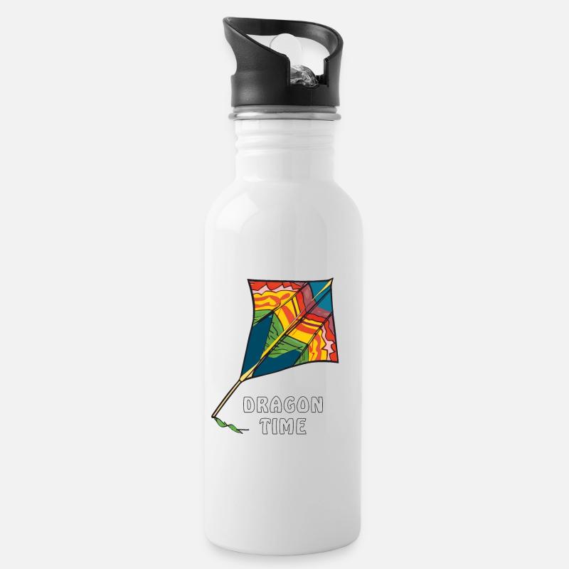 DRACHEN AUTUMN DRAGON TIME - Trinkflasche mit integriertem Trinkhalm - Weiß