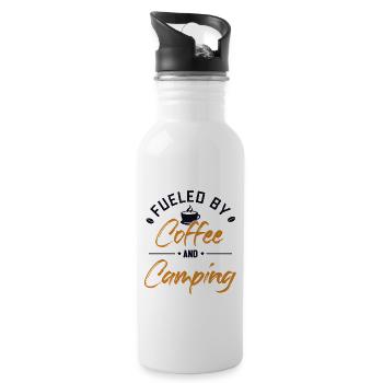 Alimenté par le café et les tentes de camping Glamping - Gourde avec paille intégrée - blanc - Droite