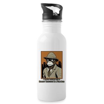 Ein Film Noir Affen-Detektiv - Trinkflasche mit integriertem Trinkhalm - Weiß - Rechts