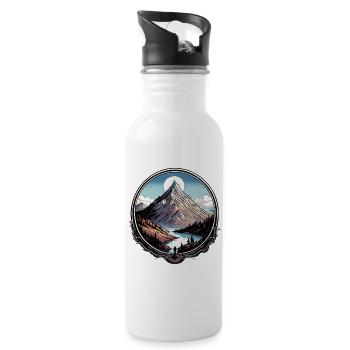 Bergreise-T-Shirt - Trinkflasche mit integriertem Trinkhalm - Weiß - Rechts