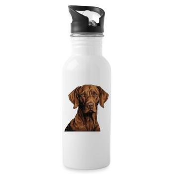 Magyar Vizsla - Trinkflasche mit integriertem Trinkhalm - Weiß - Rechts
