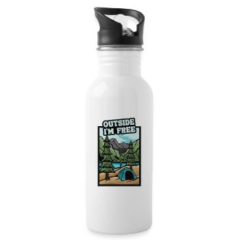 Outside I'm Free Campsite Tents Glamping - Water bottle with straw - white - Right