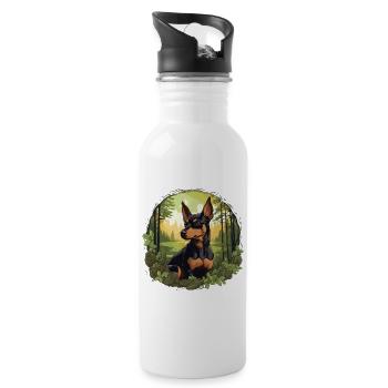 Pinscher - Water bottle with straw - white - Right